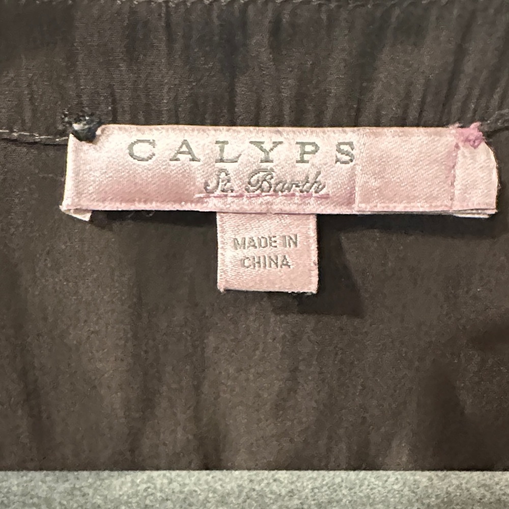 Calypso  brown long sleeve blouse with V-neck small